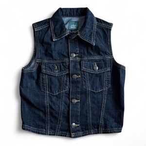 Wild Fable Sleeveless Women’s Cropped Denim Trucker Vest 100% Cotton Size XS